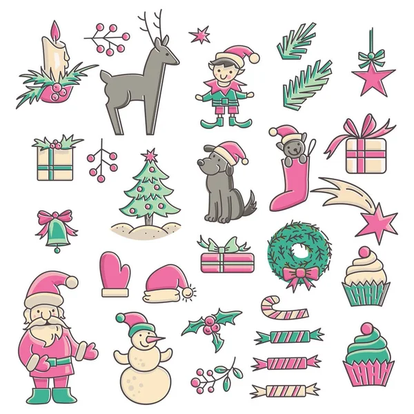 Christmas icons collection — Stock Vector
