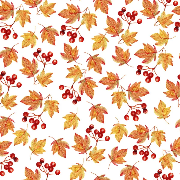 Watercolor seamless pattern with leaves. — Stock Photo, Image