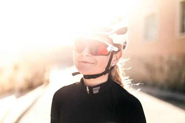 Ciclista professionista femminile — Foto Stock
