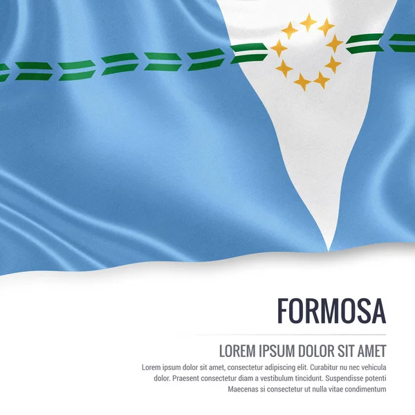 Bandeira do estado argentino Formosa acenando sobre um fundo branco isolado . — Fotografia de Stock