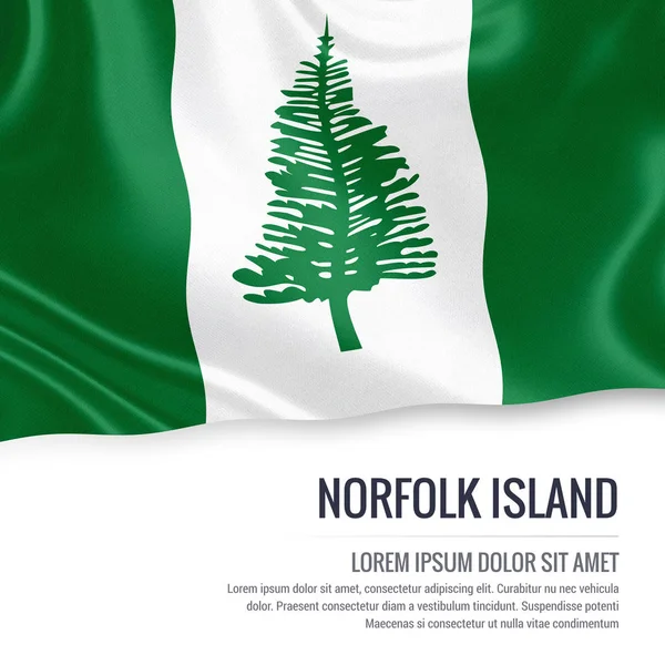 Bandiera dello stato australiano Norfolk Island sventola su uno sfondo bianco isolato . — Foto Stock