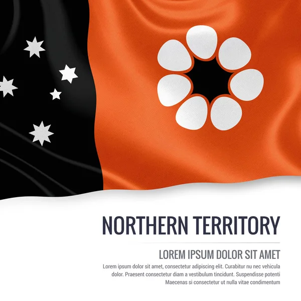 stock image Flag of Australian state Northern Territory waving on an isolated white background.