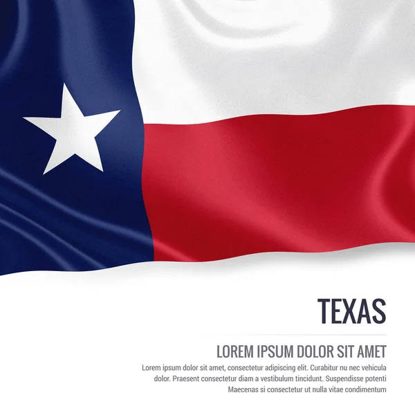 ABD devlet Texas izole beyaz arka plan üzerinde sallayarak bayrak. — Stok fotoğraf