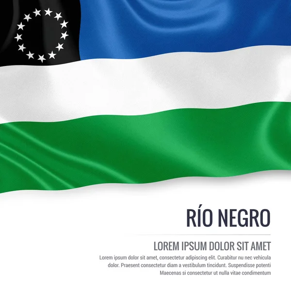 Flag of Argentinian state Rio Negro waving on an isolated white background. — Stock Photo, Image