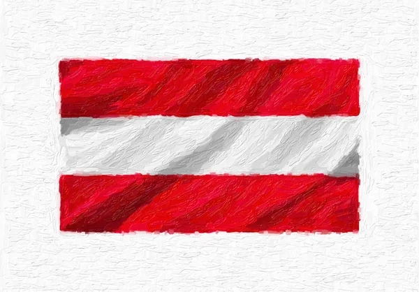 Австрия Раскрашена Вручную Размахивая Национальным Флагом Масляная Краска Изолирована Белом — стоковое фото