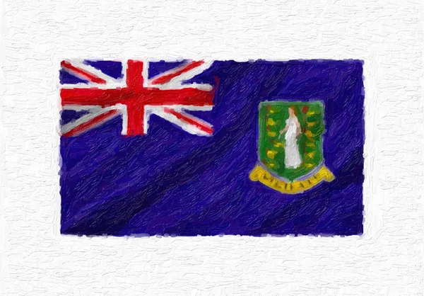 Islas Vírgenes Británicas Pintadas Mano Ondeando Bandera Nacional Pintura Óleo —  Fotos de Stock
