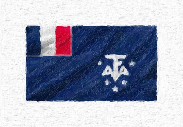 Bandera Las Tierras Australes Antárticas Francesas Ondeando Con Viento Ilustración —  Fotos de Stock