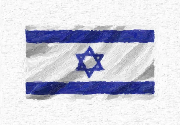 Israel Pintado Mano Ondeando Bandera Nacional Pintura Óleo Aislado Sobre — Foto de Stock