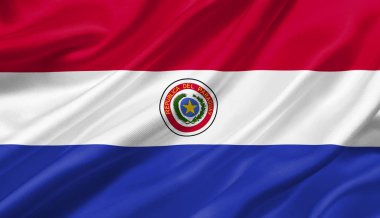 Paraguay bayrak rüzgar ile 3d çizim sallayarak.