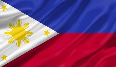 Rüzgar, 3d çizim sallayarak Filipinler bayrağı.