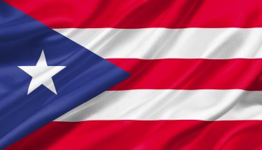 Porto Riko Bayrak rüzgar ile 3d çizim sallayarak.