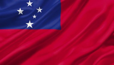Samoa bayrak rüzgar ile 3d çizim sallayarak.