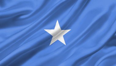 Rüzgar, 3d çizim sallayarak Somali bayrağı.