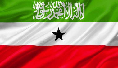 Somaliland bayrak rüzgar ile 3d çizim sallayarak.