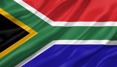 Güney Afrika bayrak rüzgar ile 3d çizim sallayarak.