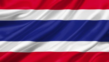 Rüzgar, 3d çizim sallayarak Tayland bayrağı.