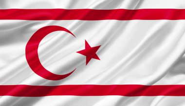 Rüzgar, 3d çizim sallayarak Türk Kuzey Kıbrıs Cumhuriyeti bayrağı.