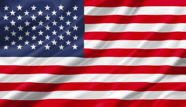 Amerika Birleşik Devletleri bayrak rüzgar ile 3d çizim sallayarak.