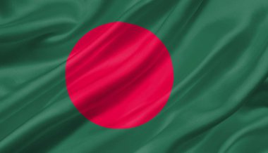 Rüzgar, 3d çizim sallayarak Bangladeş bayrağı.
