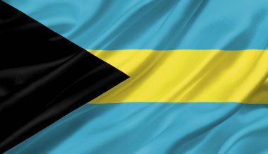 Rüzgar, 3d çizim sallayarak Bahamalar bayrağı.