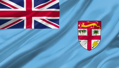 Fiji bayrak rüzgar ile 3d çizim sallayarak.