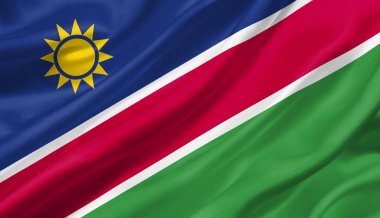 Namibya bayrak rüzgar ile 3d çizim sallayarak.