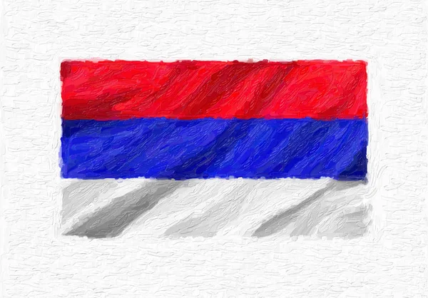 Республика Сербская Ручная Роспись Размахивая Национальным Флагом Масляная Краска Изолирована — стоковое фото