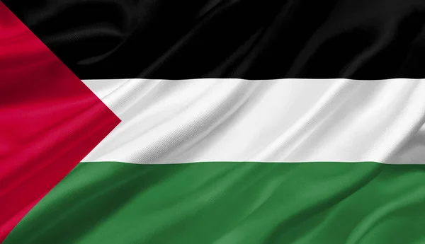Bandera Palestina Ondeando Con Viento Ilustración — Foto de Stock