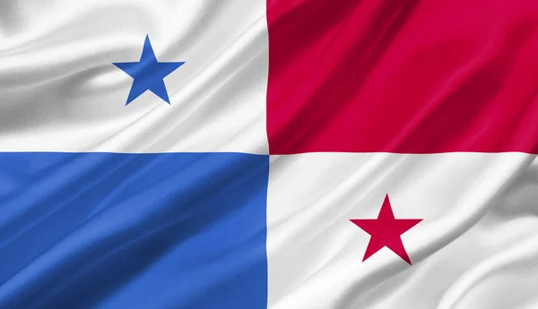 Panama Bayrak Rüzgar Ile Çizim Sallayarak — Stok fotoğraf