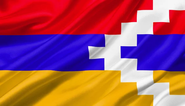 Republika Artsakh Mávání Vlajkami Větrem Obrázek — Stock fotografie