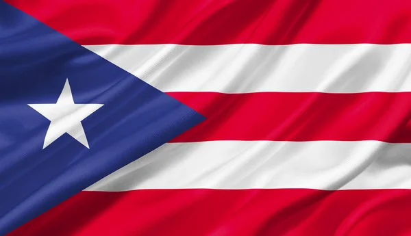 Bandeira Porto Rico Acenando Com Vento Ilustração — Fotografia de Stock