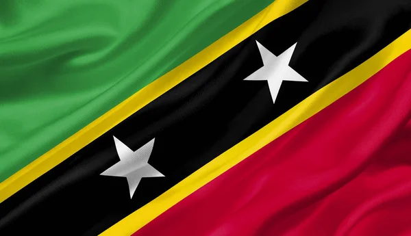 Saint Kitts Nevis Flag Waving Wind Illustration — Stock Photo, Image