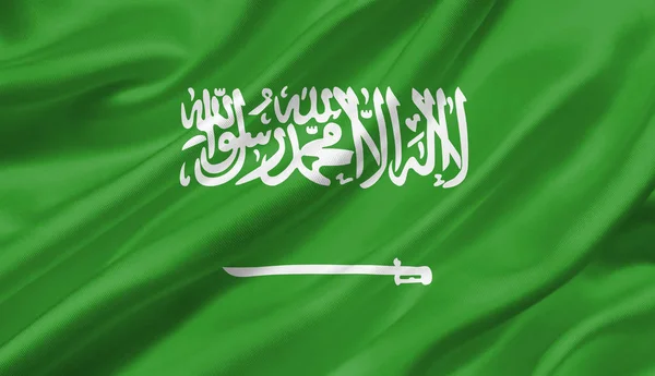 Флаг Саудовской Аравии Размахивающий Ветром Иллюстрация — стоковое фото