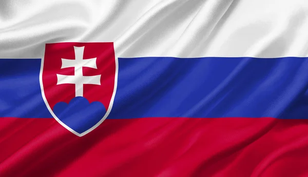Bandera Eslovaquia Ondeando Con Viento Ilustración —  Fotos de Stock
