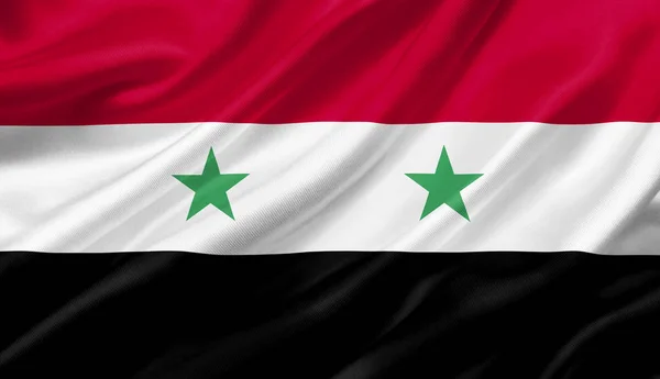 Syria flag waving with the wind, 3D illustration.