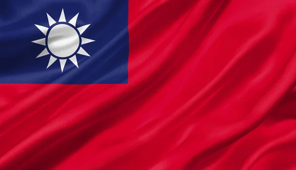 Taiwan Vlag Zwaaien Met Wind Illustratie — Stockfoto