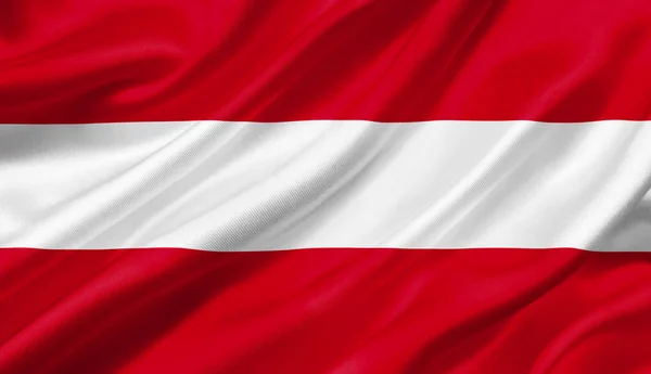 Αυστρία Σημαία Κυματίζει Τον Άνεμο Απεικόνιση — Φωτογραφία Αρχείου