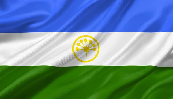 Прапор Башкортостану Розмахуючи Вітром Ілюстрація — стокове фото