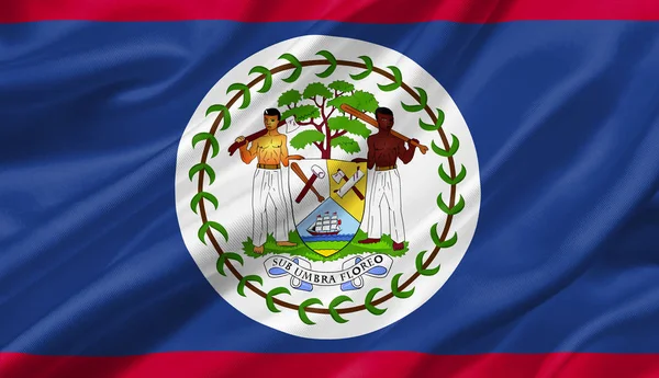 Belize Flag Waving Wind Illustration — Stock Photo, Image