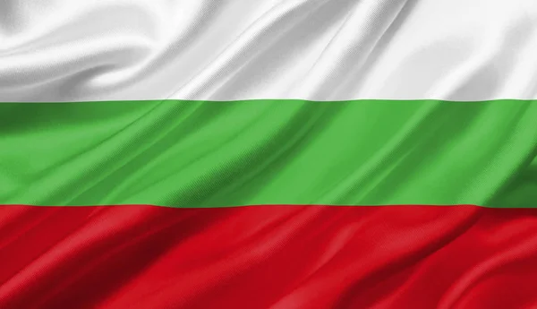 Bandeira Bulgária Acenando Com Vento Ilustração — Fotografia de Stock