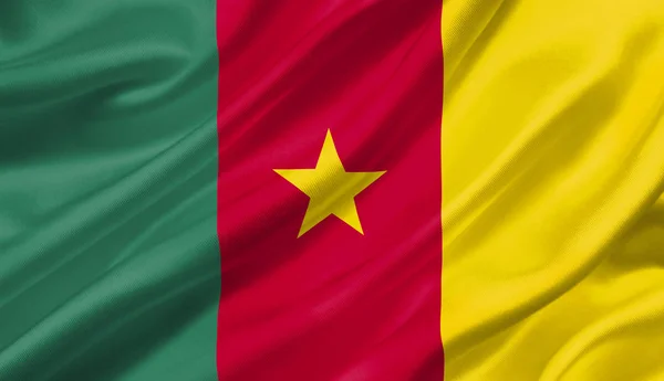 Kameruns Flagga Vajande Med Vinden Illustration — Stockfoto