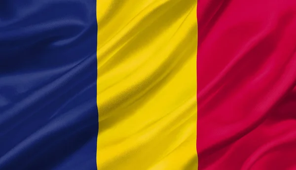 Tchads Flagga Vajande Med Vinden Illustration — Stockfoto