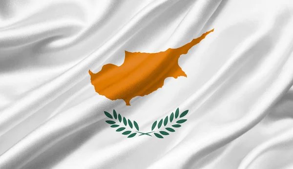 Bandeira Chipre Acenando Com Vento Ilustração — Fotografia de Stock