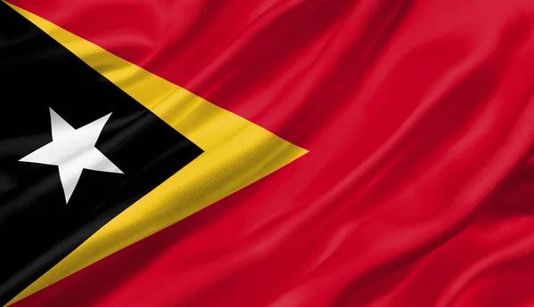 Östtimors Flagga Vajande Med Vinden Illustration — Stockfoto