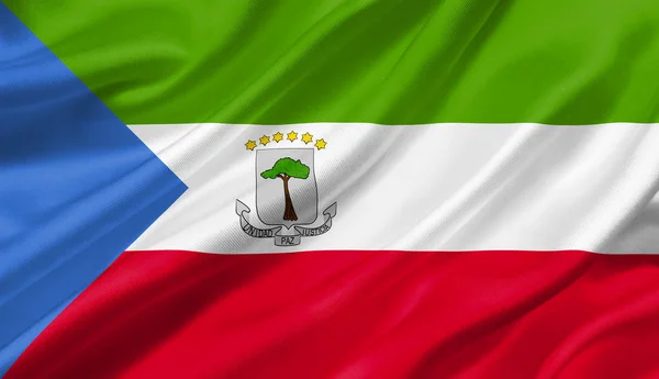 Äquatorialguinea Flagge Weht Wind Illustration — Stockfoto