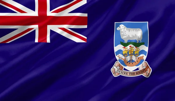 Falklandsöarnas Flagga Vajande Med Vinden Illustration — Stockfoto