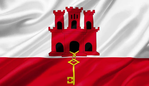 Bandera Gibraltar Ondeando Con Viento Ilustración —  Fotos de Stock