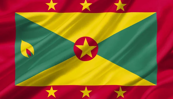 Grenada Flag Waving Wind Illustration — Stock Photo, Image