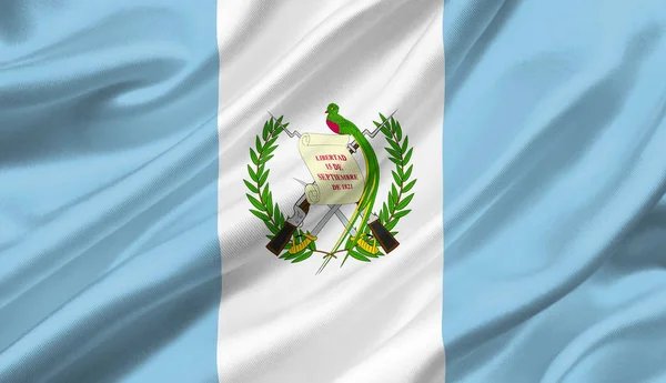 Bandera Guatemala Ondeando Con Viento Ilustración —  Fotos de Stock