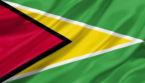 Guyanas Flagga Vajande Med Vinden Illustration — Stockfoto